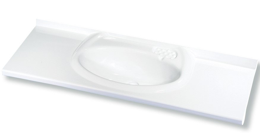 Waschbecken oval weiß glänzend