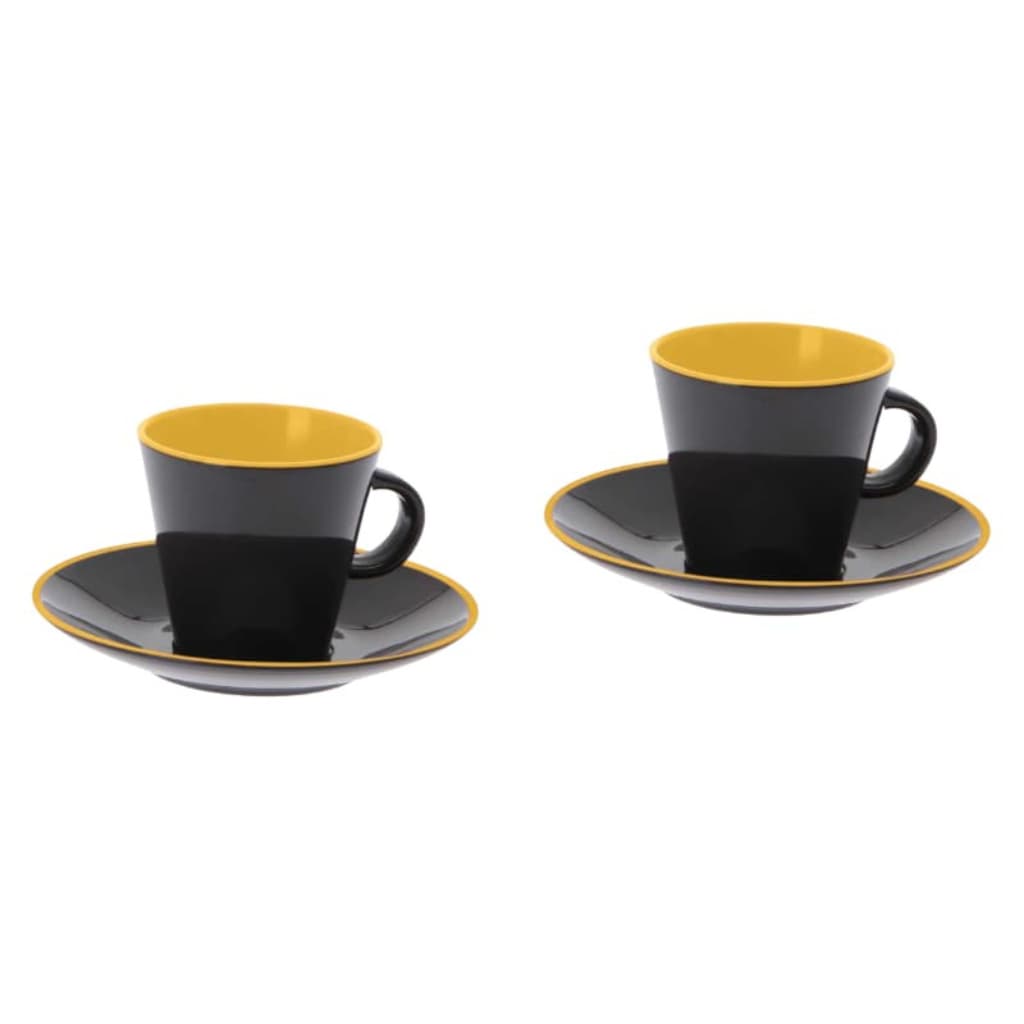 Gimex Espresso-Set schwarz gelb 4 teilig