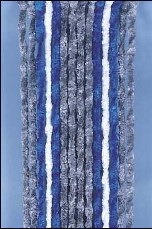 Flauschvorhang 56x185 cm grau/blau/weiß für Wohnwagen