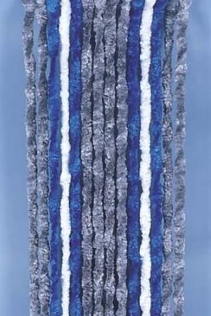 Flauschvorhang 56 x 205 grau/blau/weiß