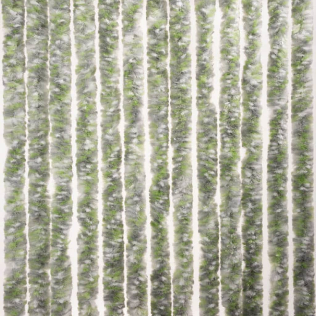 Flauschvorhang für Caravan 56 × 175 cm grau/weiß/grün