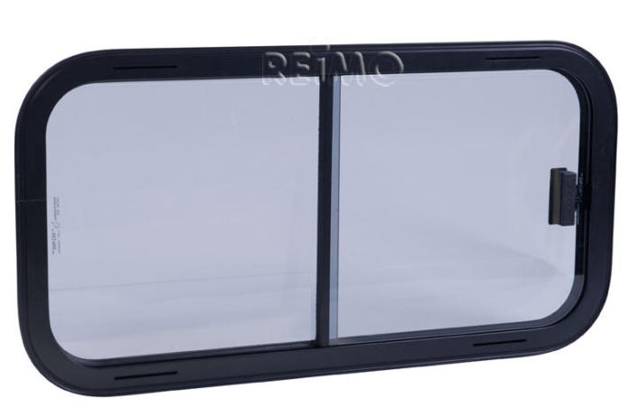 Sicherheitsglas Schiebefenster Rahmen schwarz 800x400 mm