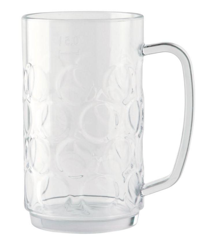 Waca Bierkrug 0,5 l  transparent Kunststoff