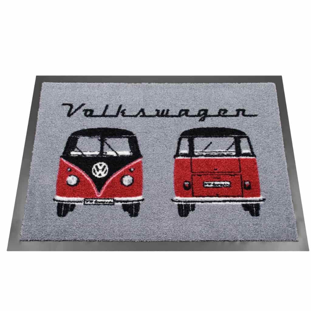 VW Bulli T1 Fußmatte Front & Heck schwarz rot