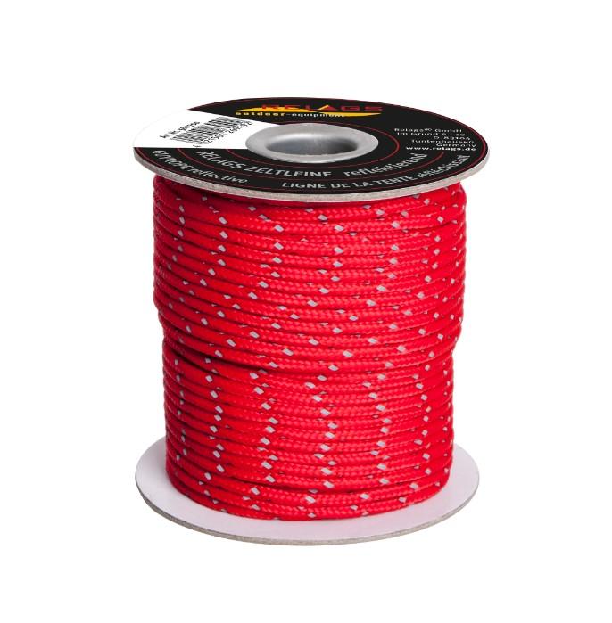 Reflektierendes Seil auf 30 Meterrolle rot