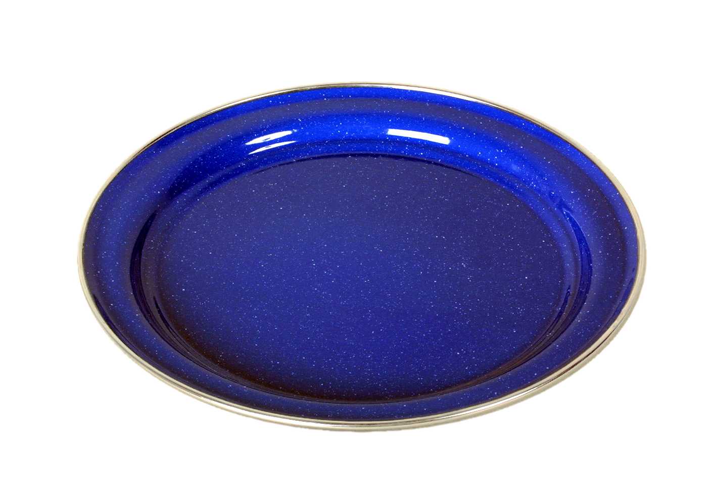 Emaille Teller flach, 26 cm blau