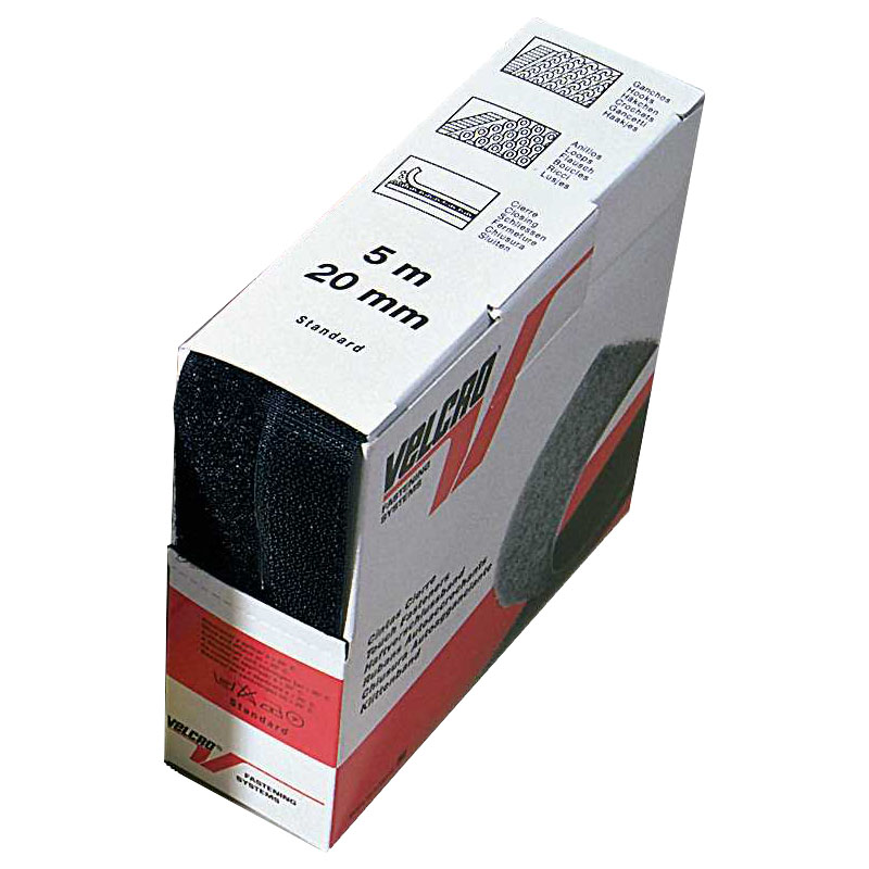 Velcro Haken und Flausch 5 m Box schwarz zum Nähen