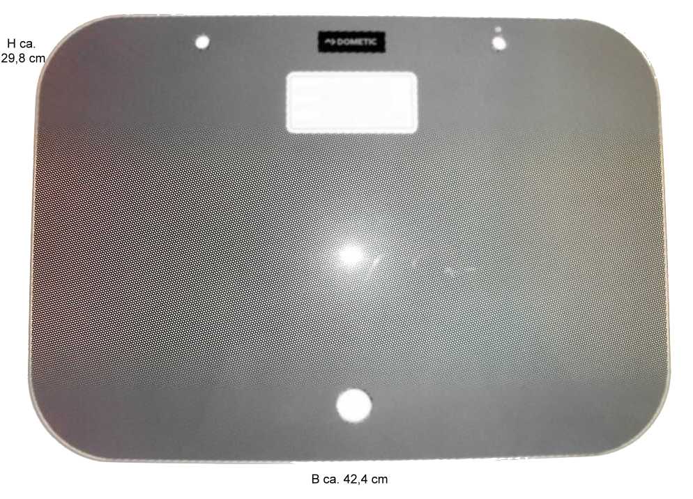 Glasabdeckung Cramer-Kocher oder Spüle EK 2000 42,4 x 29,8 cm