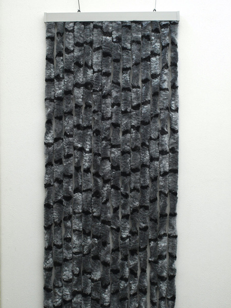Flauschvorhang 56x205 cm grau-schwarz für Reisemobile