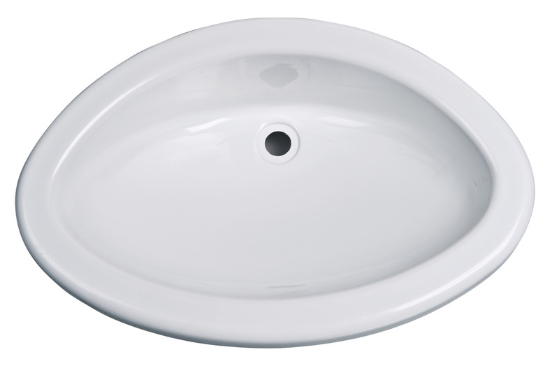 Einlege Waschbecken Oval Maxi weiß glänzend