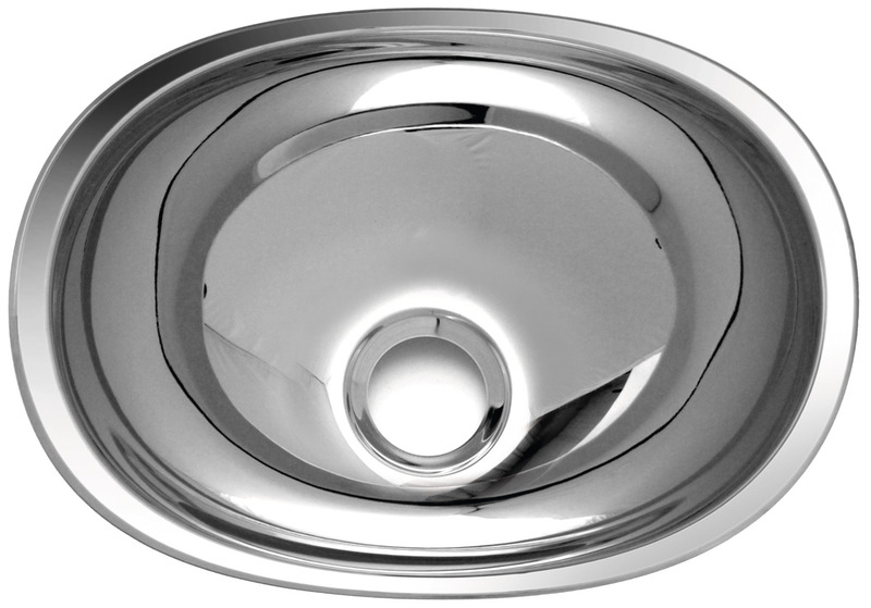 Waschbecken oval Edelstahl 432 mm