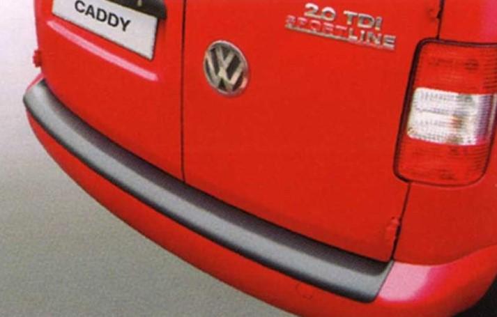 Ladekantenschutz silber für VW Caddy-Maxi ab 5/2004 mit schwarzer Stoßstange